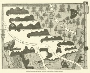新西班牙古代土著阿兹特克人的地理地图（雕刻） 作者 法语学校