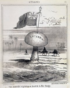 卡通：红海上的新植被（英国蘑菇殖民埃及）- 1868 年 1 月 2 日 作者 法语学校
