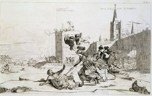 描绘 Mademoiselle de Montpensier (Grande Mademoiselle) “横扫法国 Mazarin et ses partisans”的卡通片 作者 法语学校