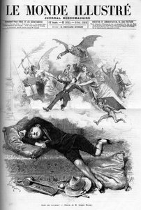 1888年，一个年轻的小学生从假期结束临近班级出租的时候斥责的漫画。 作者 法语学校