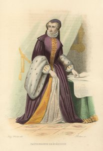 Catherine de Medicis (coloured engraving) 作者 法语学校