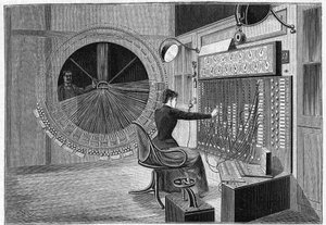 1892年在巴黎的Theatrophone（家庭剧院试镜）中央办公室。 作者 法语学校