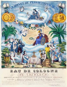 JF Vourloud制作的Eau de Cologne证书，1825年 作者 法语学校