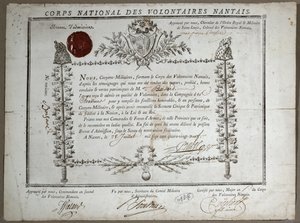 1789年南特志愿者国民警卫队入场证书 作者 法语学校