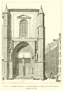 Saint-Yves教堂，rue Saint-Jacques，位于rue des Noyers街角，于1796年拆除 作者 法语学校