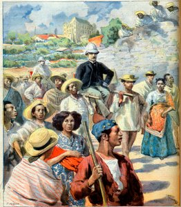 Charles Le Myre de Vilers（1833-1918）在马达加斯加（试图在塔纳里夫政府和法国之间进行和解），插图来自《小报》，1894年10月22日（雕刻）。 作者 法语学校