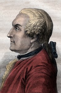 查尔斯-德-拉康达明（1701-1774）法国探险家和科学家 - 查尔斯-玛丽-德-拉康达明（1701-1774）的肖像，探险家和法国科学家 - 插图来自 "18世纪的大航海家" 作者 法语学校