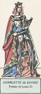 Charlotte de Savoie，路易十一的妻子（彩色雕刻） 作者 法语学校