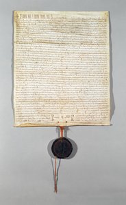 Peronne公社宪章，由Philippe Auguste（1165-1223）1209（vellum）授予 作者 法语学校