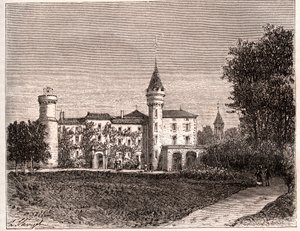 拉马丁城堡 - 71520 圣点 - V.A. Malt-Brown的 "La France illustree: geography, history, statistical administration "中的雕版画。1884 作者 法语学校