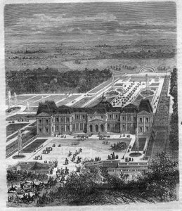 尼古拉-富凯（Nicolas Fouquet）（1615-1680）的沃克斯勒维松特城堡（Vaux-Le Vicomte），他是梅隆子爵和路易十四的沃克斯财政总监。莫里斯-拉夏尔的《历代教皇-资产-皇后和皇帝的历史》中的版画 作者 法语学校