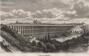 肖蒙--上马恩省--在V.A. Malt-Brown的 "La France illustree: geographie, histoire, administration statistique "中的雕刻，1884年。 作者 法语学校