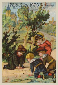 孩子们玩弹珠（chromolitho） 作者 法语学校