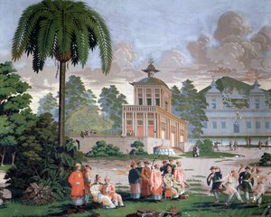 Chinoiserie - wallpaper in the hotel de Plouer in Saint Malo (Saint-Malo). 作者 法语学校
