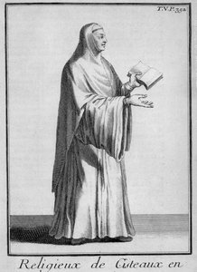 Cistercian nun in choir habit, c.1700 (engraving) 作者 法语学校