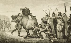 克罗泰尔二世（584-629）在Corart的&39;Histoire de France&39;执行女王Brunhilda（第613页），出版于1840年 作者 法语学校