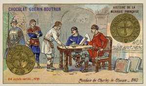 Coins of Charles the Bald, 840 (chromolitho) 作者 法语学校