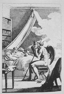 Collin de Plancy（1793-1887）与魔鬼交谈，来自Le Diable Peint par Lui-meme（1825），在19世纪末出版的魔术史中有所体现 作者 法语学校