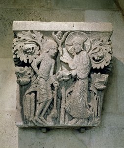 列资本描绘基督和詹姆斯少，c.1125-30（石灰石） 作者 法语学校