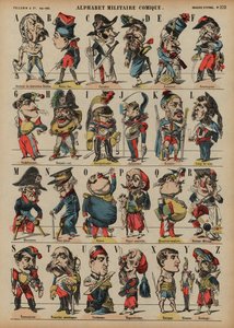 Comic military alphabet (coloured engraving) 作者 法语学校