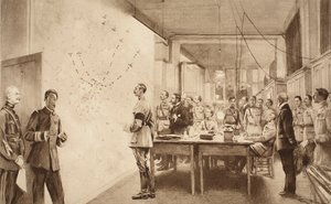 1914年至1919年，法国航空局的指挥官和工作人员标志着哥达袭击巴黎的进展 作者 法语学校
