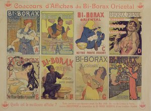 竞争最佳海报广告法国清洁剂Bi-Borax Oriental，1898 作者 法语学校