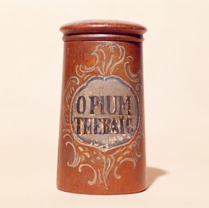Thebaic Opium的容器（彩绘木）