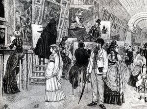 复制主义者在卢浮宫的Grande Galerie，1880年 作者 法语学校