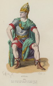 Corneille, Attila, Act I, Sc I（彩色雕刻） 作者 法语学校