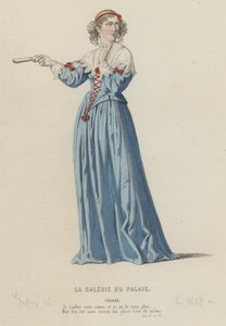 Corneille, La Galerie Du Palais, Act II, Sc IX (coloured engraving) 作者 法语学校