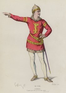 Corneille, Le Cid, Act II, Sc II (coloured engraving) 作者 法语学校