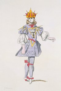 17世纪宫廷芭蕾的几何服装设计，来自Menus Plaisirs系列，传真由A. Guillaumot Fils（彩色雕刻） 作者 法语学校