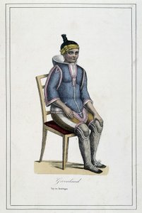 格陵兰岛的服装--载于Abbé Paul Jouhanneaud的 "旅行专辑，地球上的人民"，Librairie des Bons Livres, Limoges。 作者 法语学校
