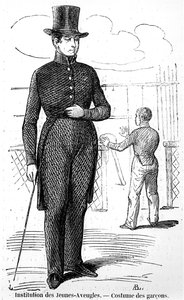 1852年出版的Edmond Texier在巴黎Tableau的青年盲人学院的男孩服装 作者 法语学校