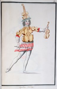 Jean-Baptiste Lully（1632-87）的阿波罗小提琴演奏服饰由路易十四（1643年2月23日）跳舞（wc在纸面上） 作者 法语学校