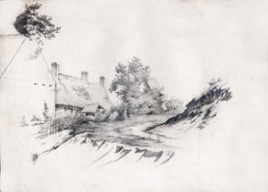 Cottage in France. (drawing, circa 1850) 作者 法语学校