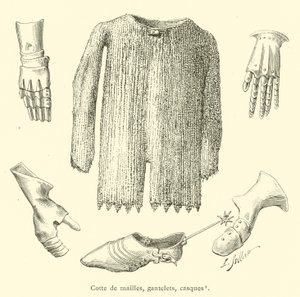 Cotte de mailles, gantelets, casques (engraving) 作者 法语学校
