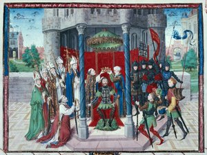 让-德-布里埃纳伯爵，《耶路撒冷abregies》中的微型画，约 1450 年（牛皮纸上的蛋彩画） 作者 法语学校