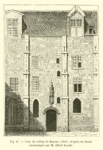 1848年巴约学院法院; dapres由Albert Lenoir传达的画作 作者 法语学校