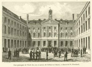 Chalons-sur-Marne 工艺美术学院的主庭院（雕刻） 作者 法语学校