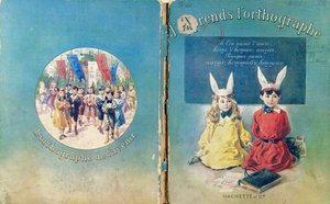 涵盖法国学校教科书关于写作的插图和封底，由Hachette于1905年在巴黎出版