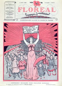 1921年7月2日在法国庆祝Ecoles Laiques四十周年的Floreal杂志的封面 作者 法语学校