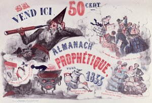 1855年描绘诺查丹玛斯的预言年历封面 作者 法语学校
