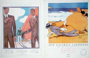 老佛爷百货公司目录的封面，1928年夏季（彩色平印）。 作者 法语学校