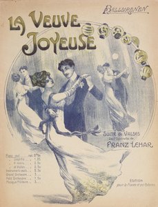 来自The Merry Widow的La Valse Ballsirenen评分表的封面由Franz Lehar（1870-1948） 作者 法语学校