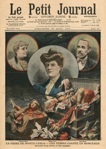 蒙特卡洛犯罪，一名妇女被切成碎片，插图来自&39;Le Petit Journal&39;，补充说明，1907年8月25日 作者 法语学校