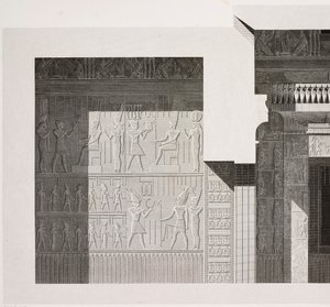 南方小神庙横截面，埃及卢克索底比斯卡纳克神庙群细节 作者 法语学校