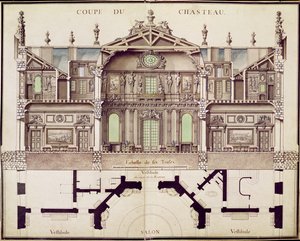 1714年Chateau de Marly的横截面图 作者 法语学校