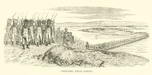从 Lobau 穿越（雕刻） 作者 法语学校