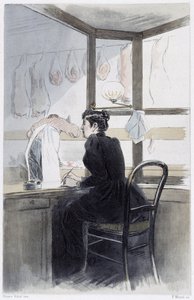 Dame de caisse (chez le boucher) - 在皮埃尔-维达尔的 "La femme à Paris "中。 作者 法语学校